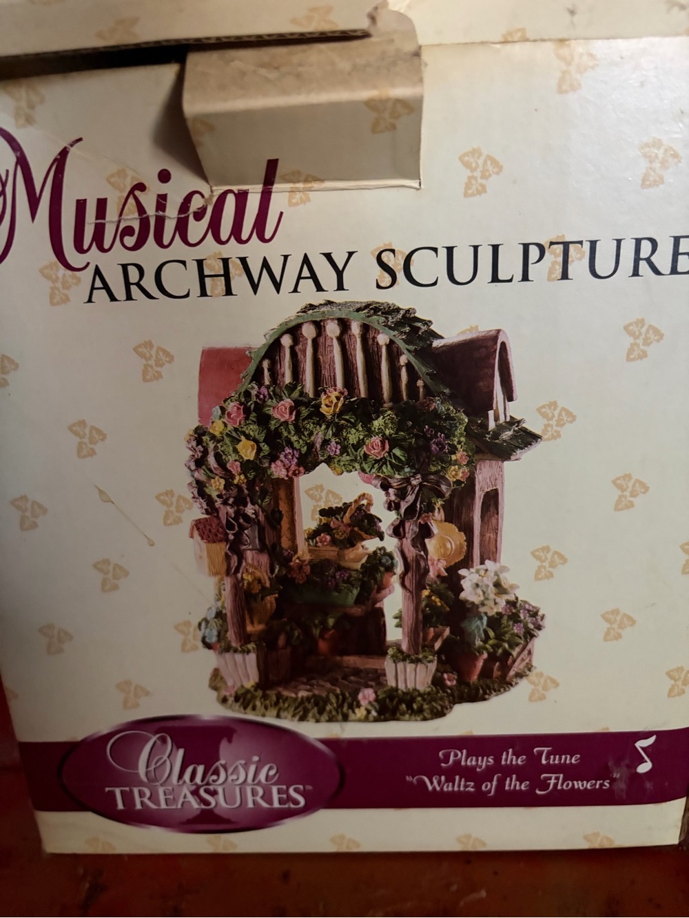 Classic Treasures Pink Floral Musical Archway Decor